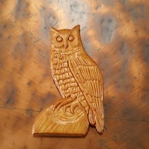 #66 Owl Fridge Magnet Barn Hoot Horned Bird of Prey